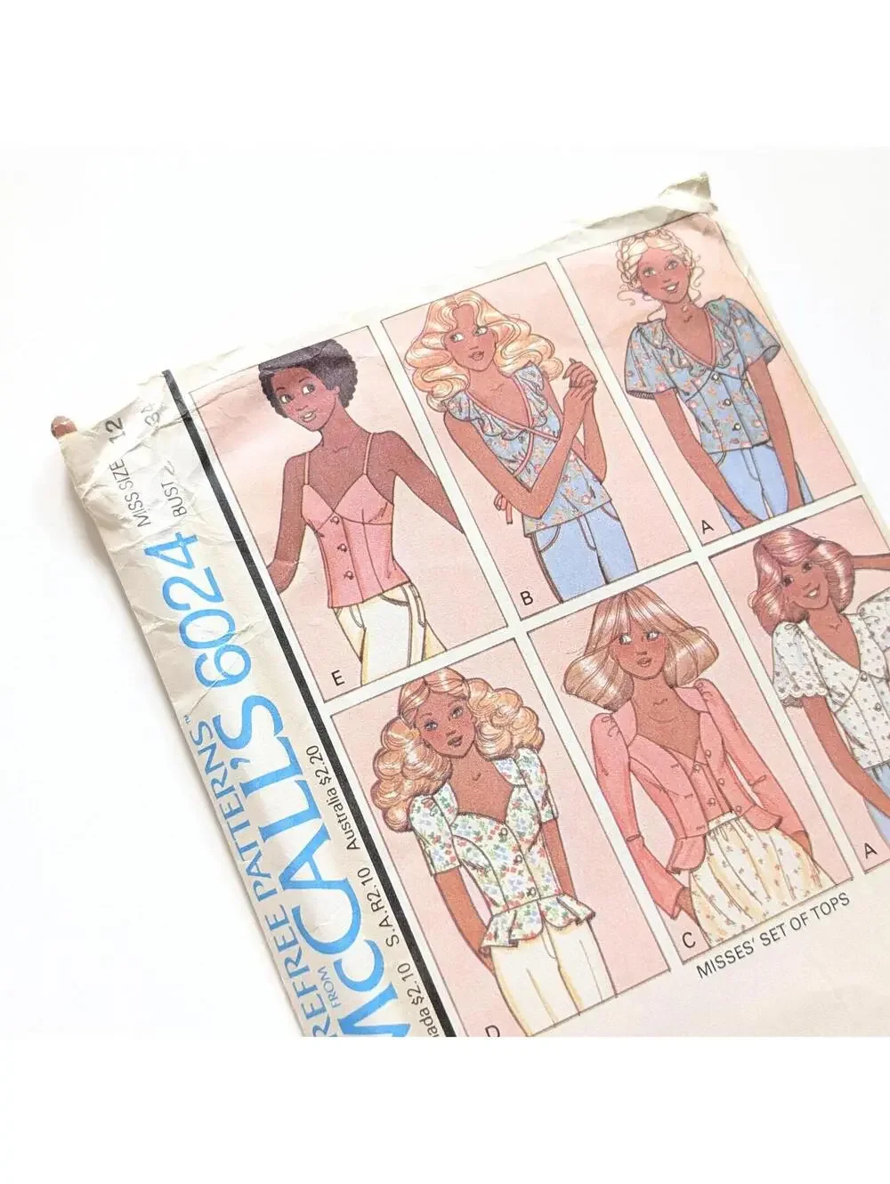1978 Vintage McCall's 6024 Sewing Pattern - Misses Set of Tops